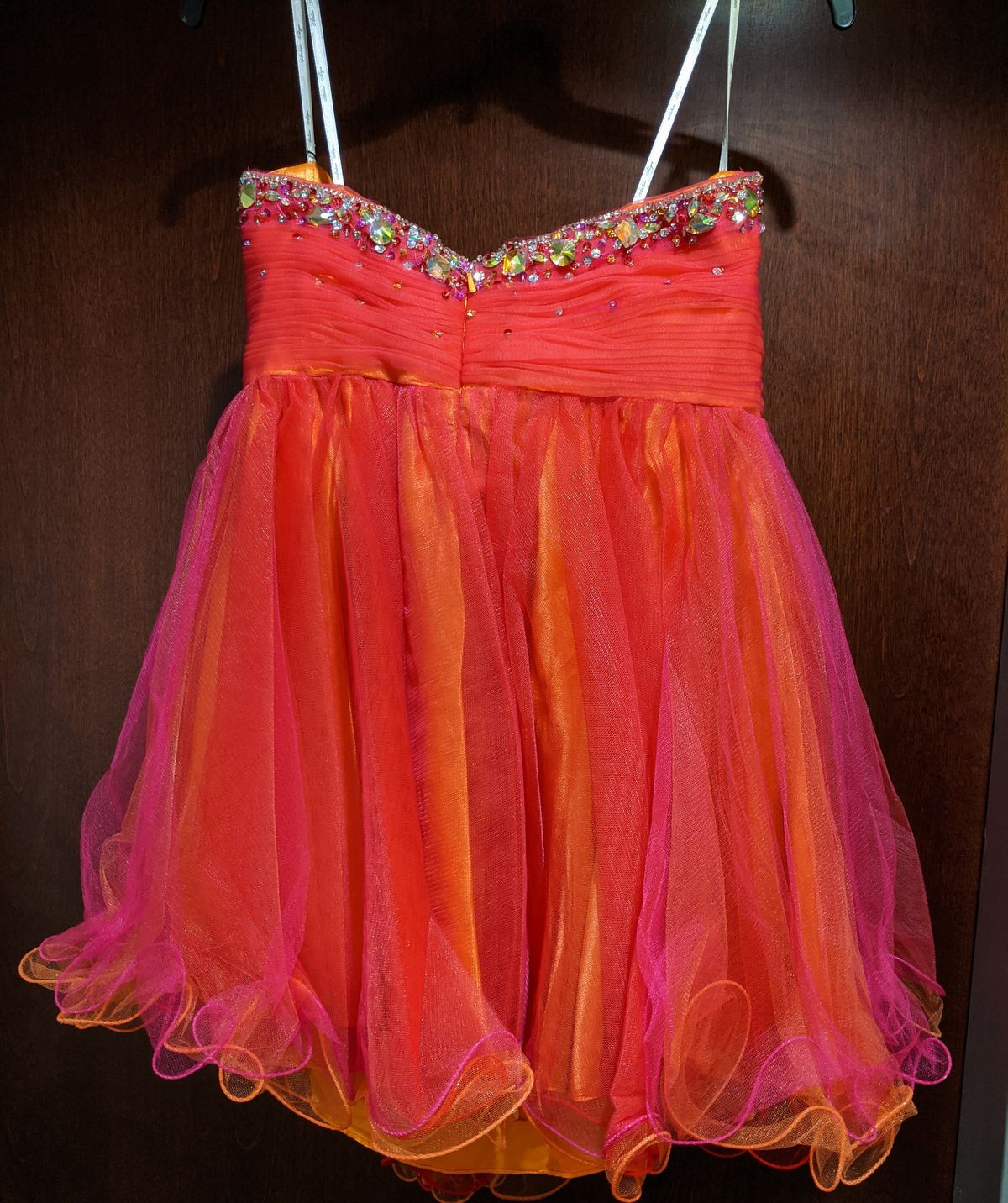Style 3521 Alyce Designs Size 12 Prom Sequined Coral Cocktail Dress on Queenly