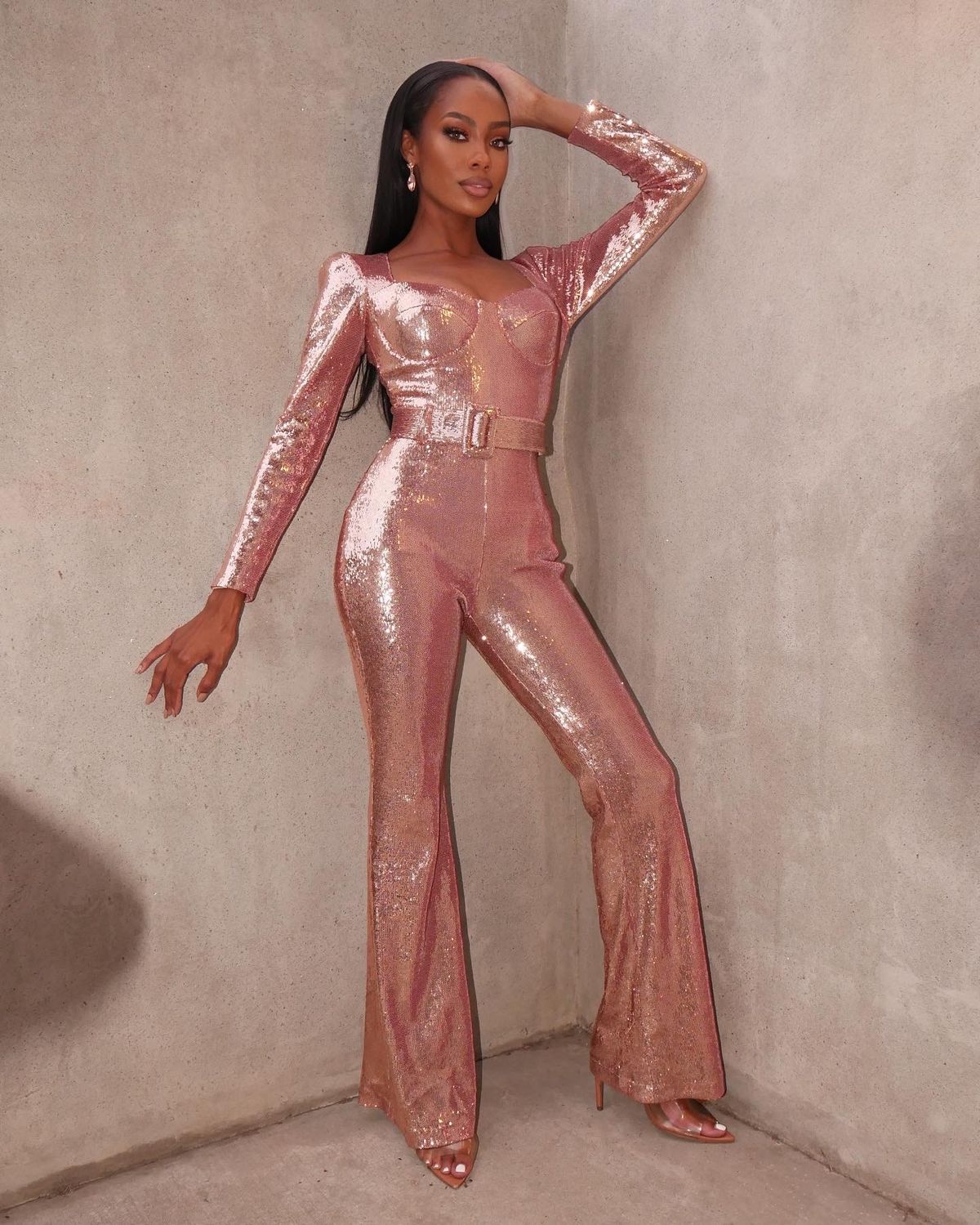 Size 2 Rose Gold Formal Jumpsuit on Queenly