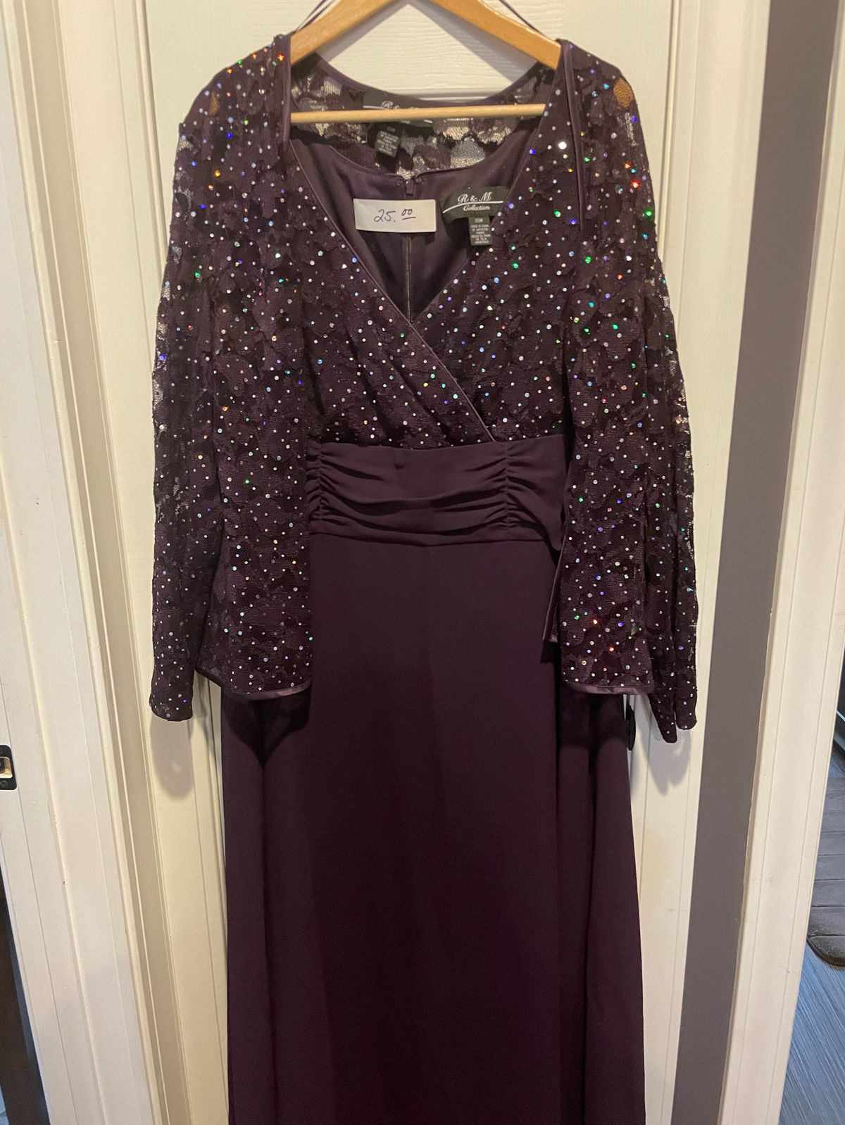 Plus Size 20 Lace Purple A-line Dress on Queenly