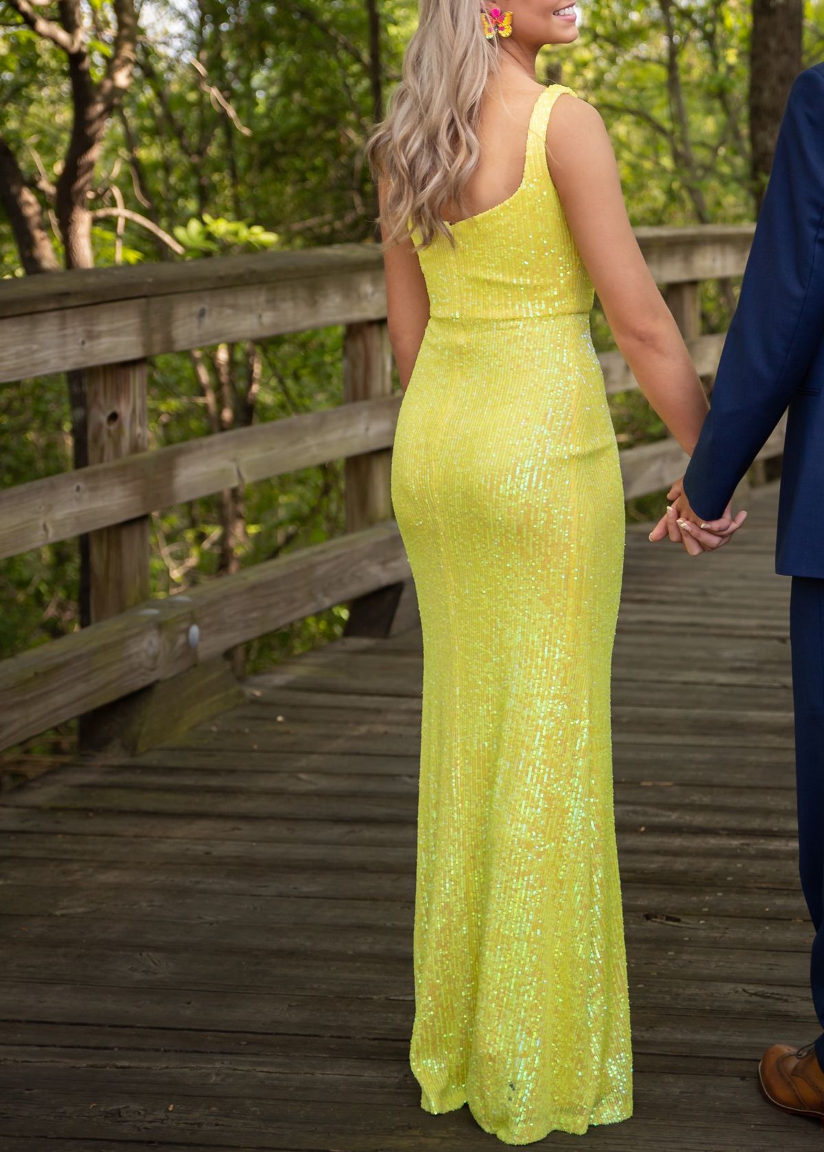 Size 0 Prom Yellow Side Slit Dress on Queenly