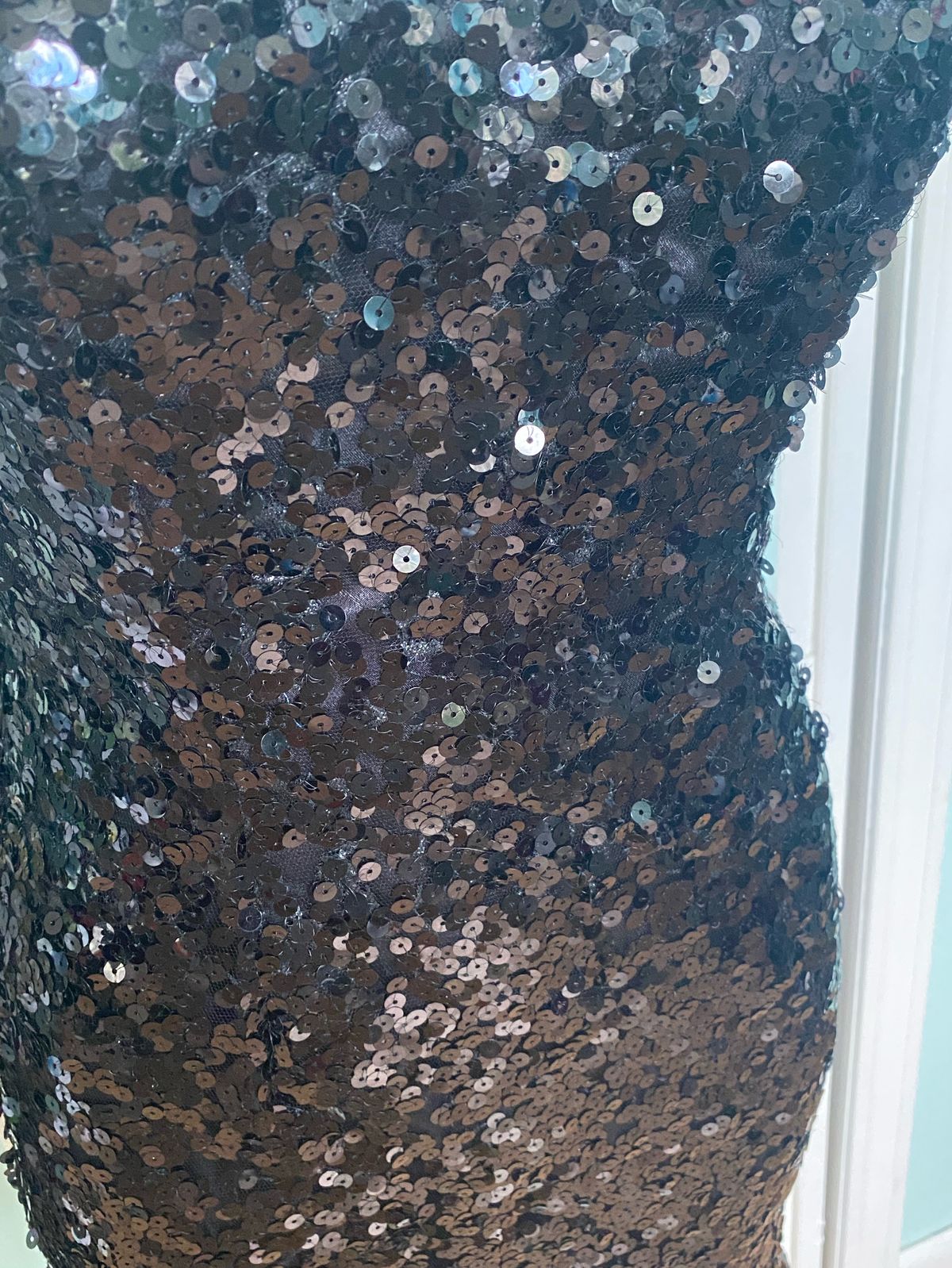 Size 4 Prom Strapless Sequined Black Cocktail Dress on Queenly