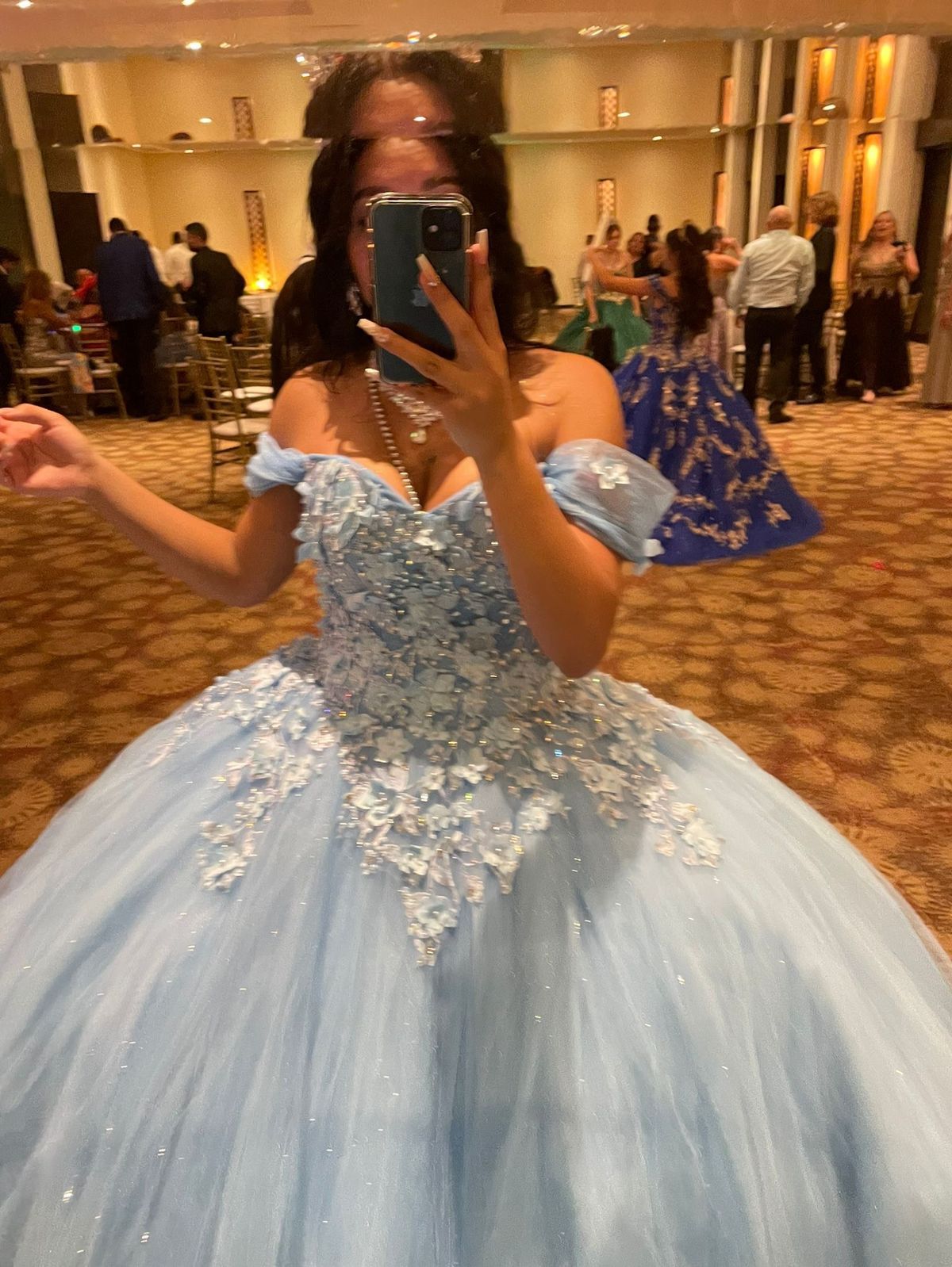 Size 8 Light Blue Ball Gown on Queenly