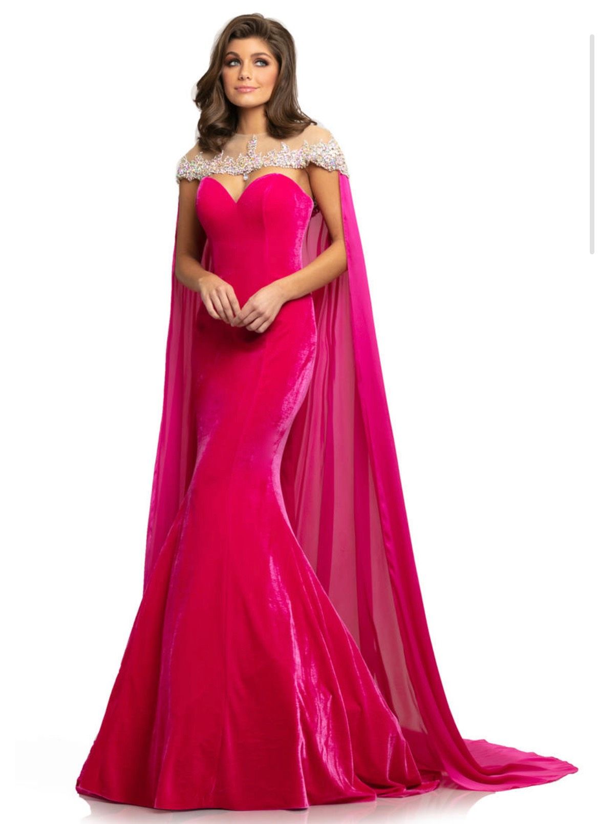 Johnathan Kayne Size 4 Velvet Pink Floor Length Maxi on Queenly