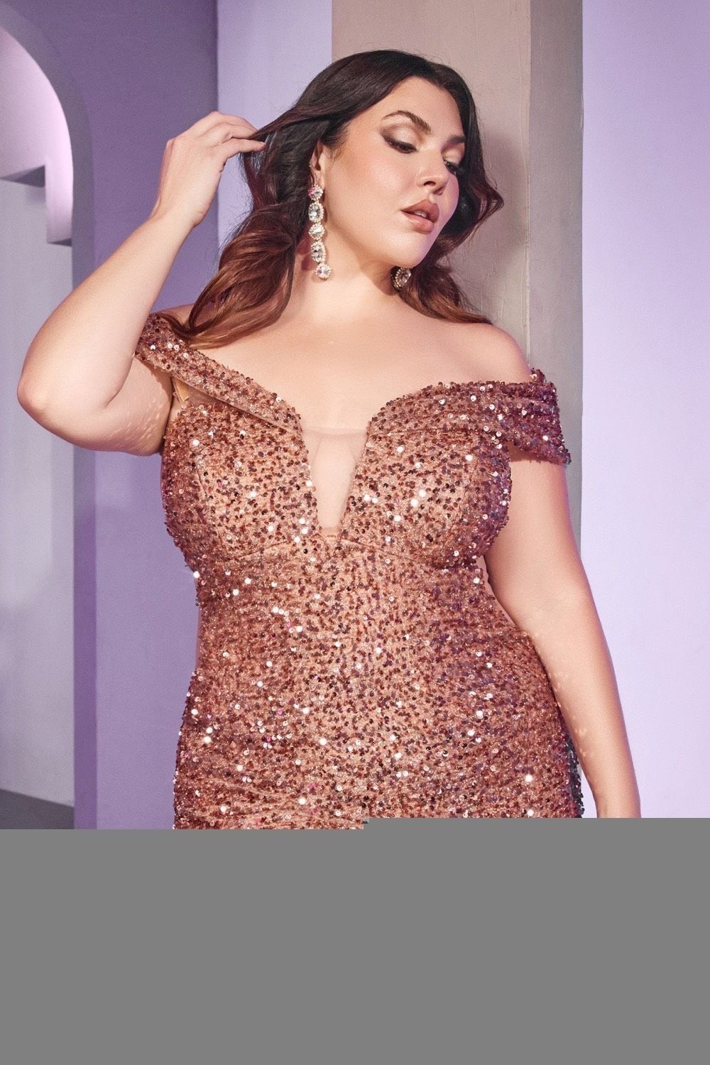 Plus Size 22 Prom Sequined Gold Mermaid Dress on Queenly