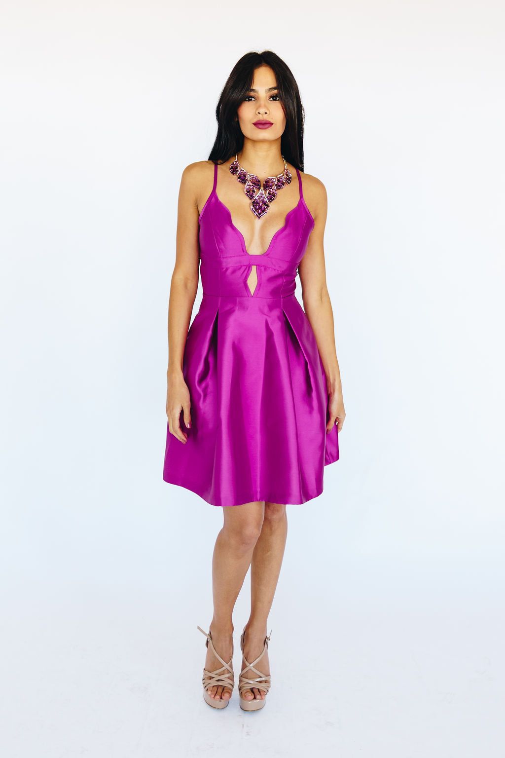 Style Gisele Minuet Size 10 Satin Purple Cocktail Dress on Queenly