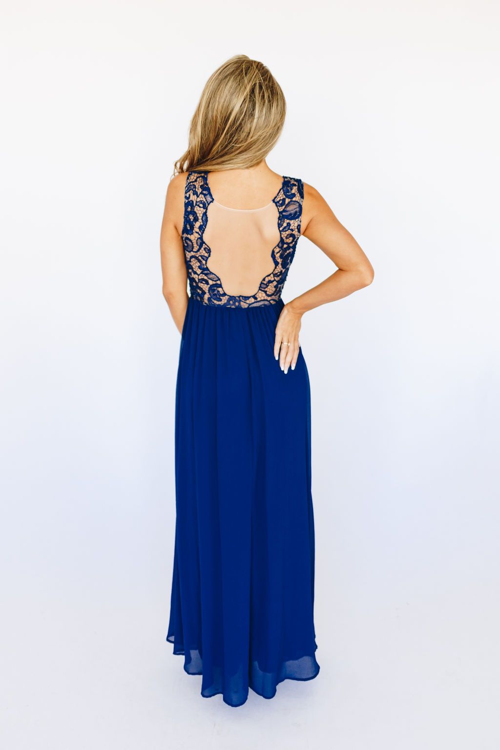 Style D16370 Soieblu Size 6 Navy Blue Floor Length Maxi on Queenly