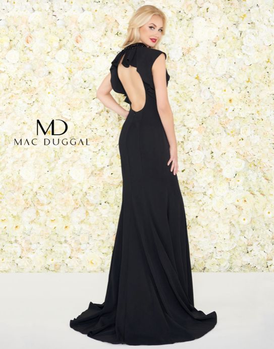 Style 2014 Mac Duggal Size 6 Black Mermaid Dress on Queenly