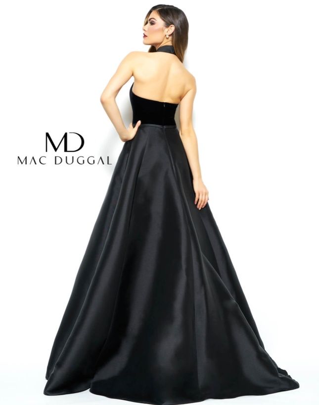 Style 80585 Mac Duggal Size 6 Pageant Black A-line Dress on Queenly