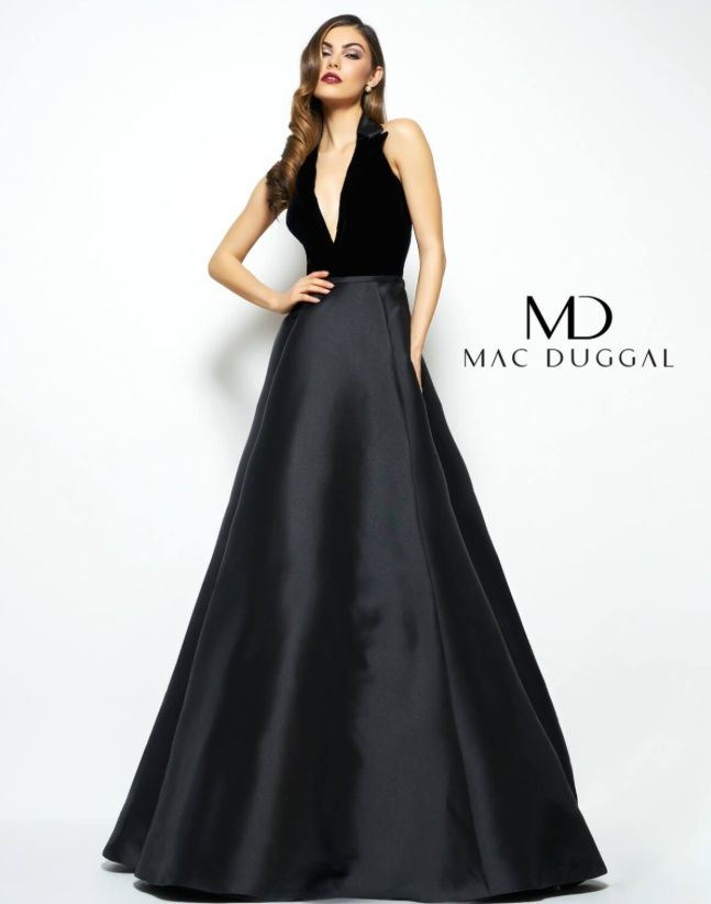 Style 80585 Mac Duggal Size 6 Pageant Black A-line Dress on Queenly