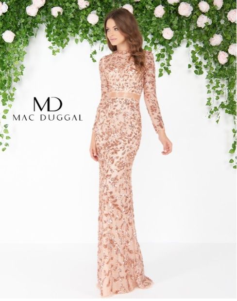 Style 4316 Mac Duggal Plus Size 16 Pageant Sequined Nude Mermaid Dress on Queenly