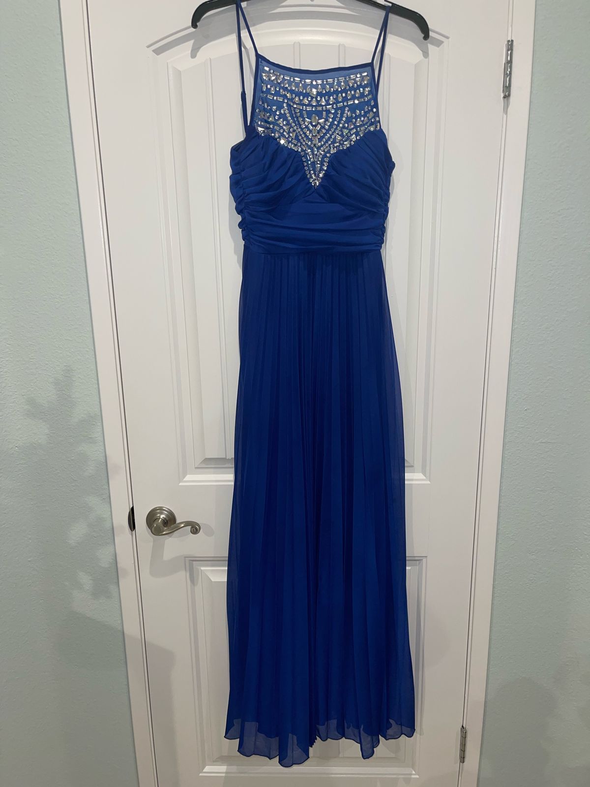 Size 4 Royal Blue Floor Length Maxi on Queenly
