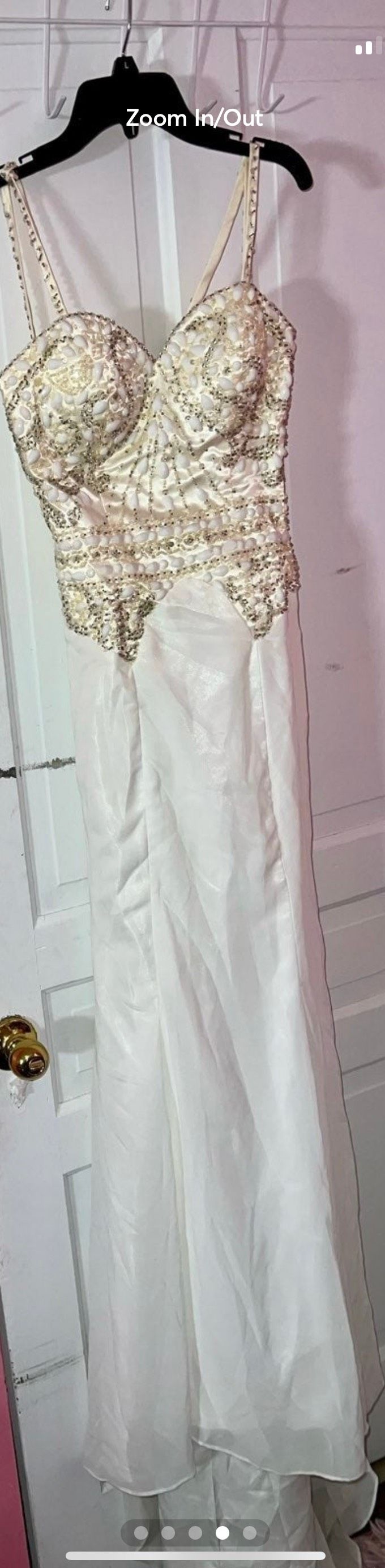 Size 2 Wedding Sequined Nude Mermaid Dress on Queenly