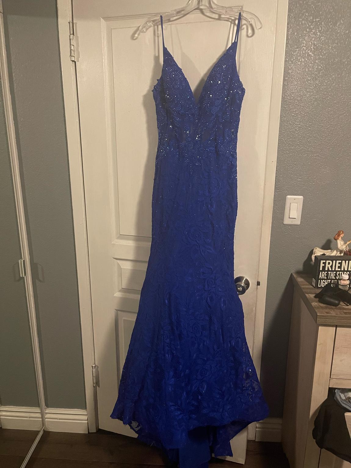 La Femme Size 10 Blue Mermaid Dress on Queenly