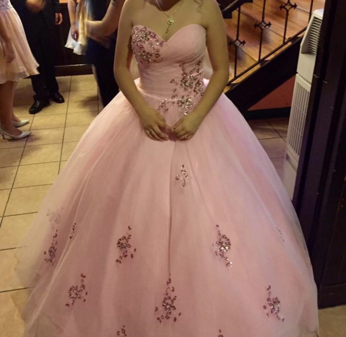 Size 8 Prom Strapless Light Pink Ball Gown on Queenly