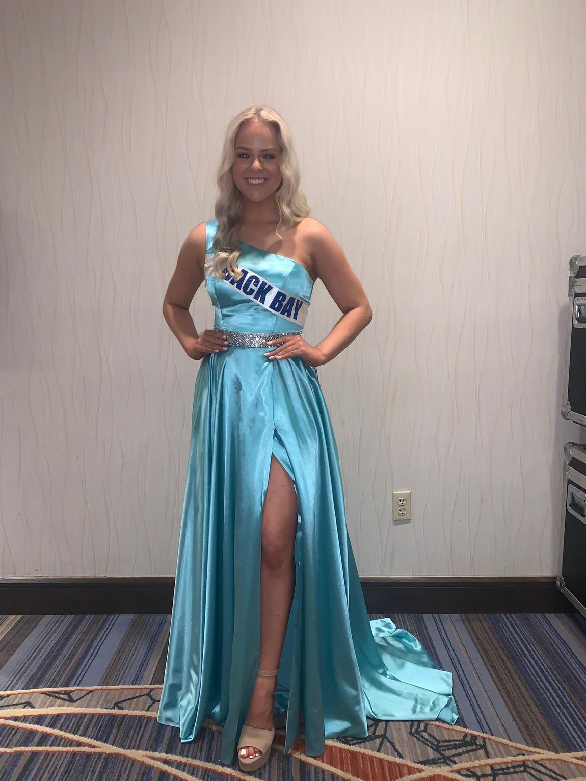 Sherri Hill Size 4 Pageant One Shoulder Satin Blue A-line Dress on Queenly