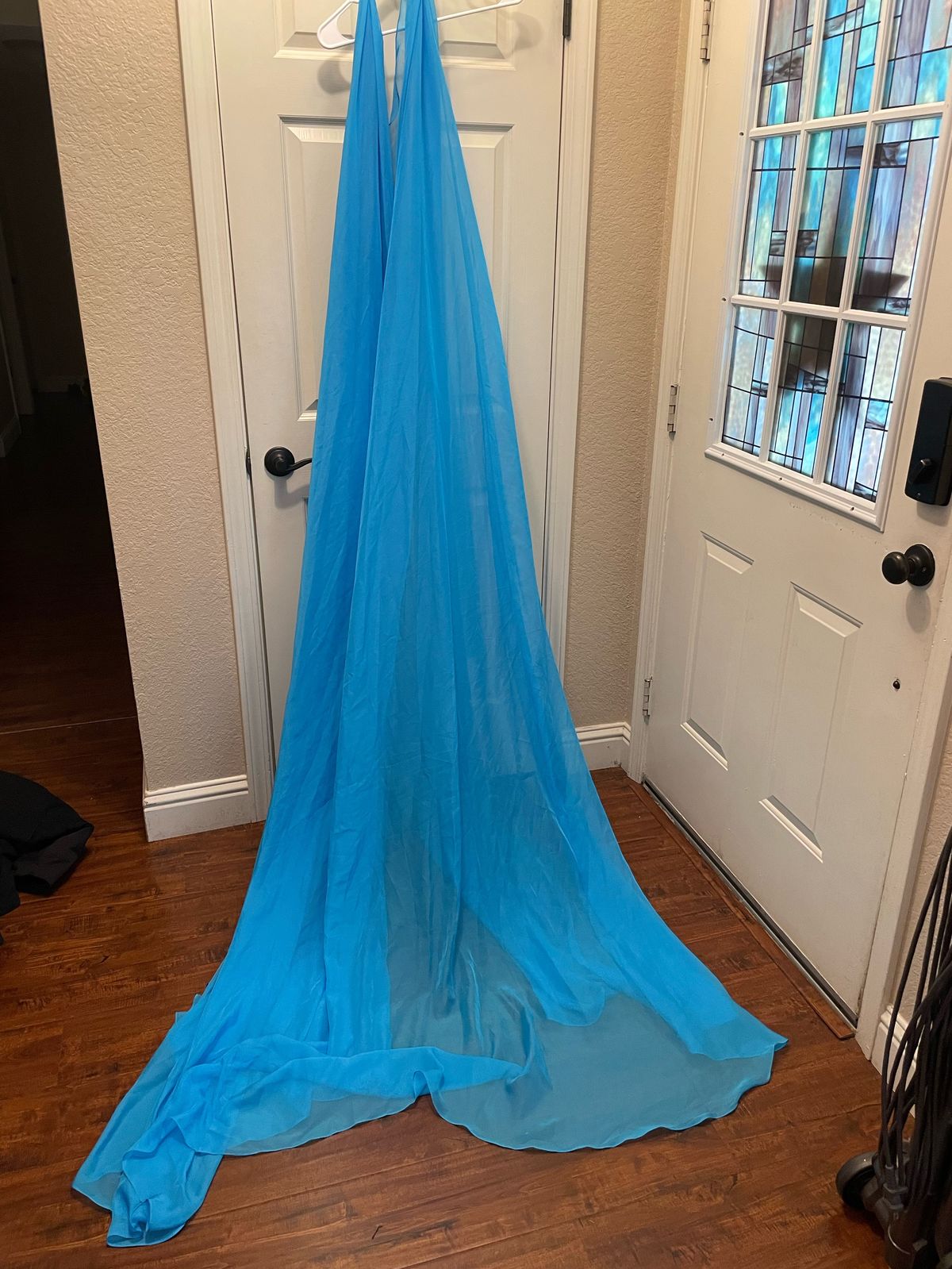 Rachel Allan Size 4 Pageant Sequined Turquoise Blue Floor Length Maxi on Queenly