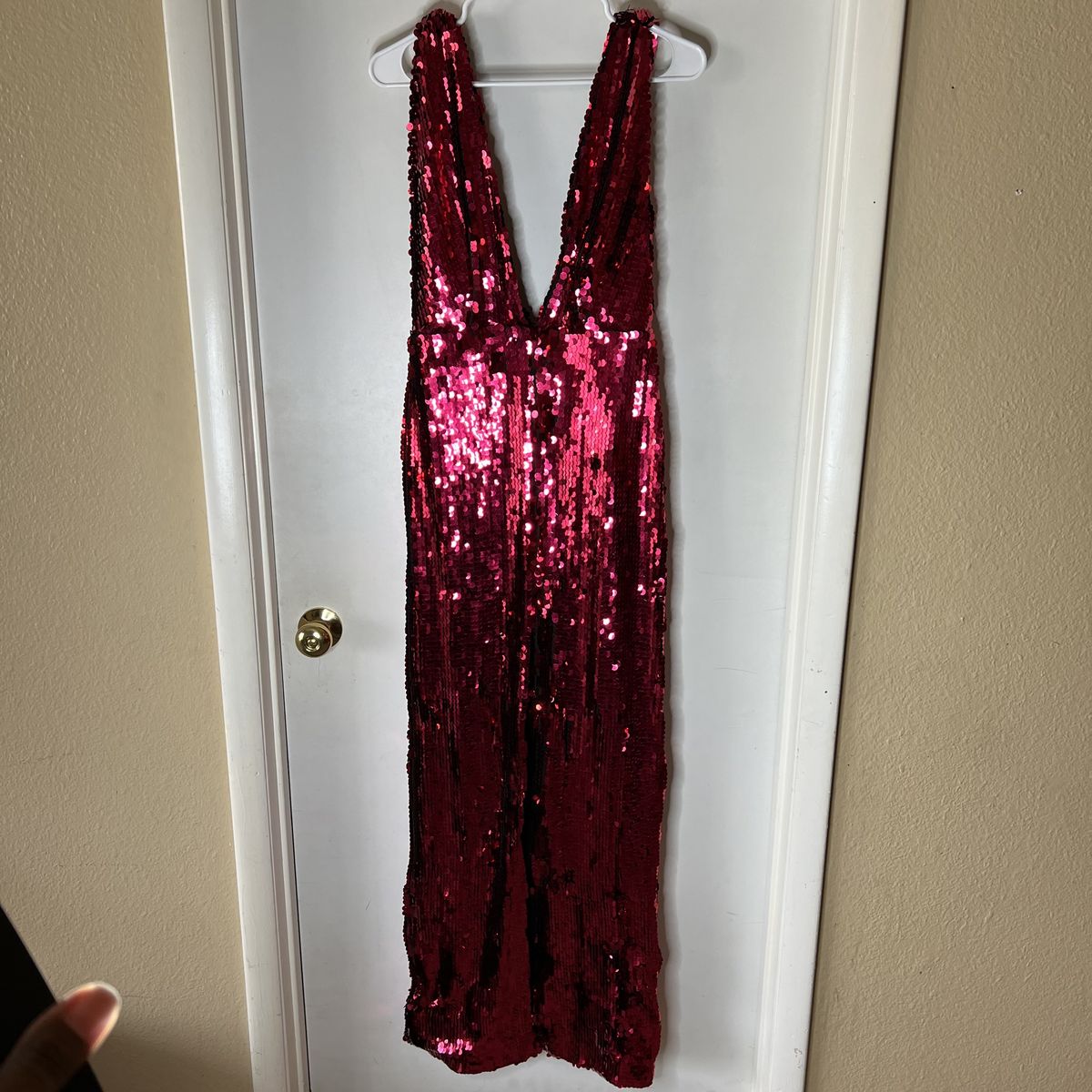 NBD Size 6 Red Floor Length Maxi on Queenly