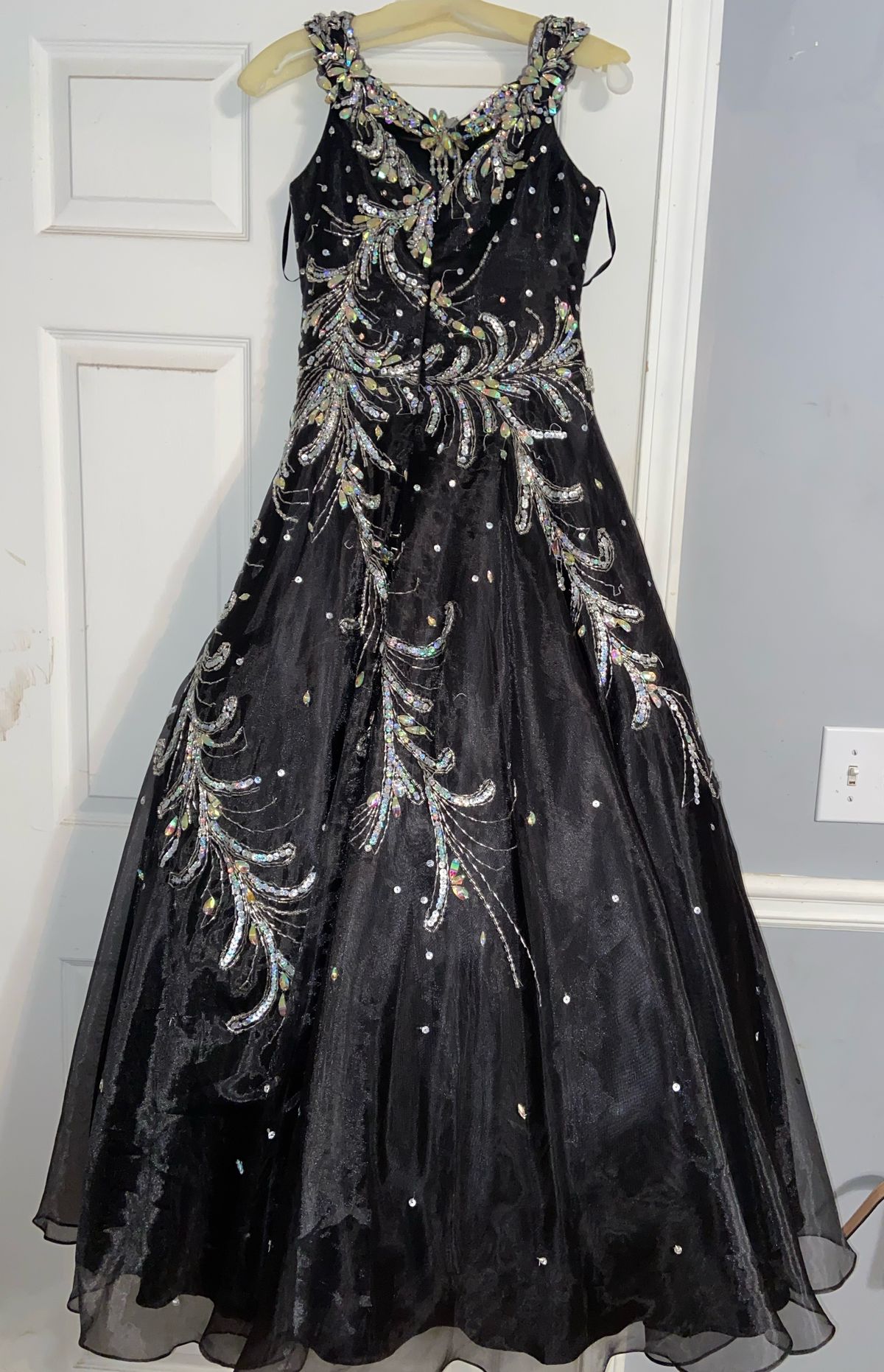 Little Rosie Girls Size 12 Pageant Black Ball Gown on Queenly