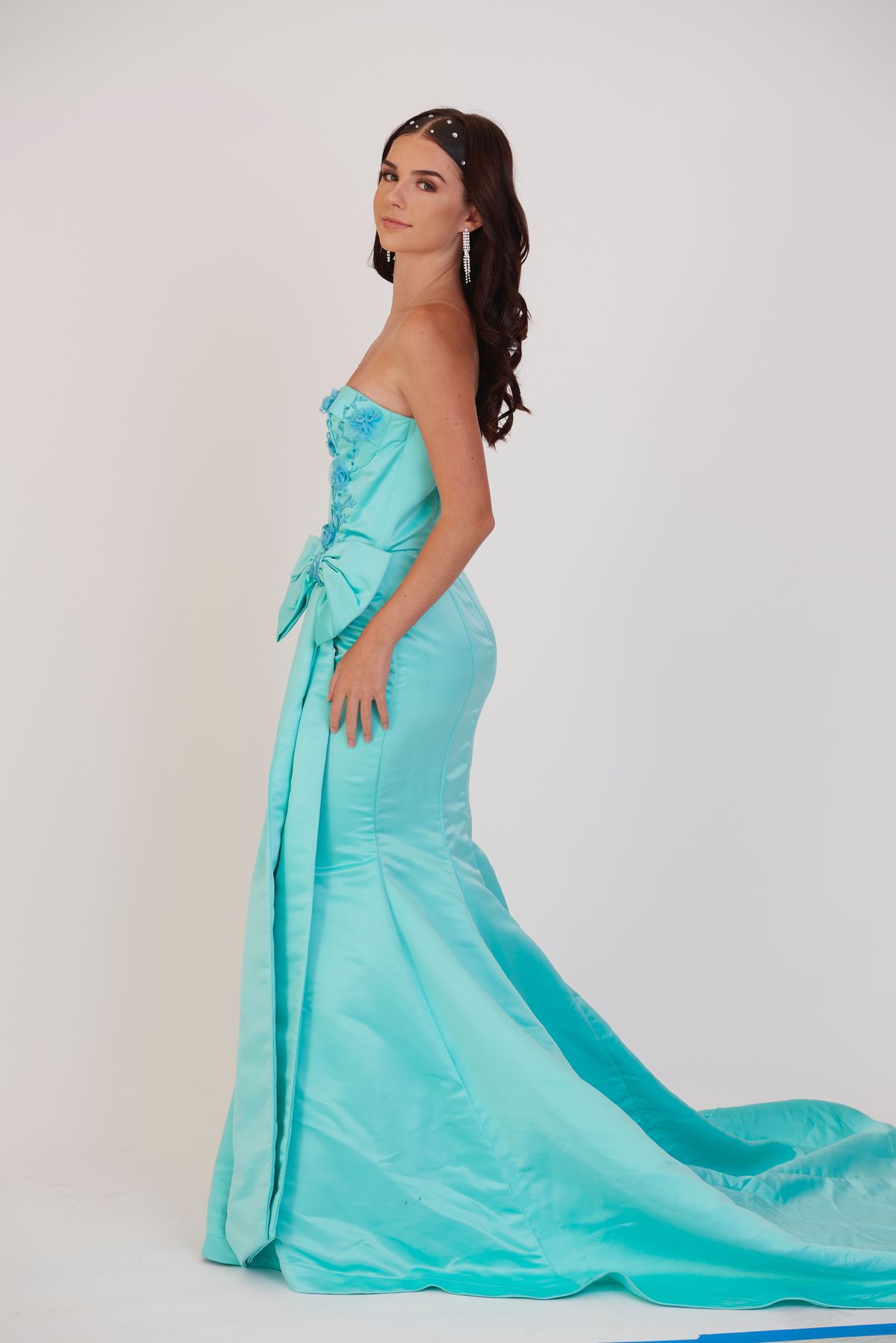 YDC Size 14 Strapless Blue Mermaid Dress on Queenly