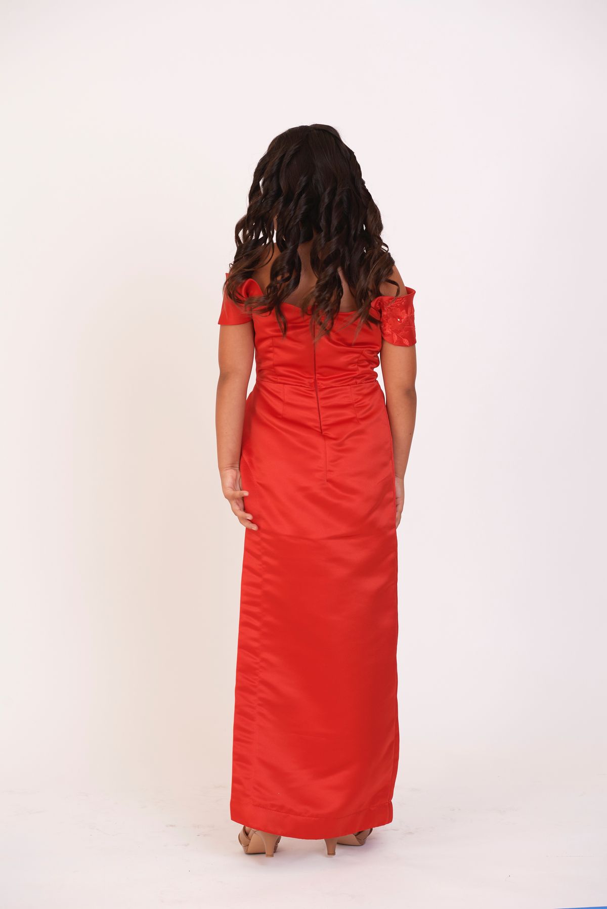 YDC Girls Size 8 Red Side Slit Dress on Queenly