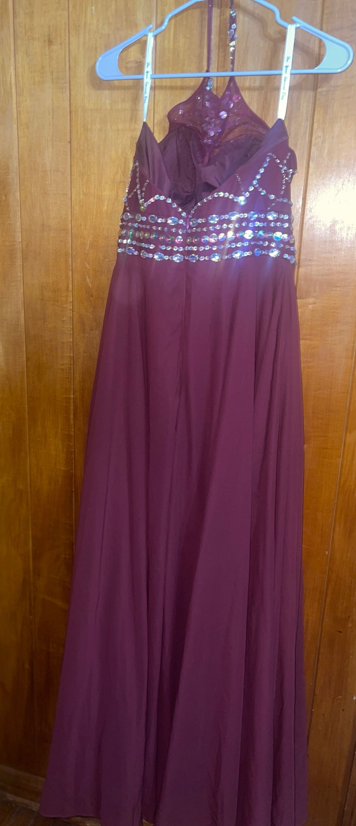 For Your Special Day Size 6 Pageant Halter Burgundy Red Floor Length Maxi on Queenly