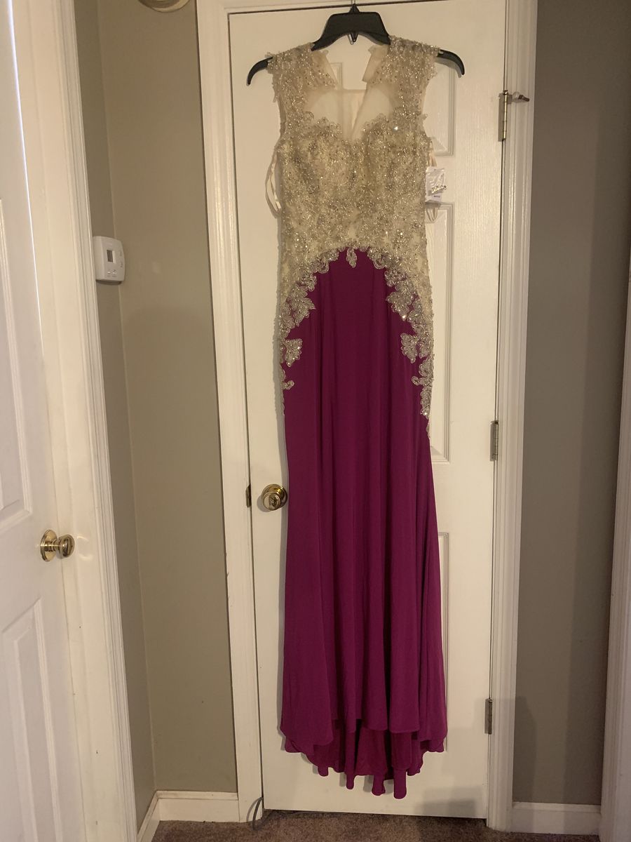 Size 10 Prom Sequined Hot Pink Floor Length Maxi on Queenly