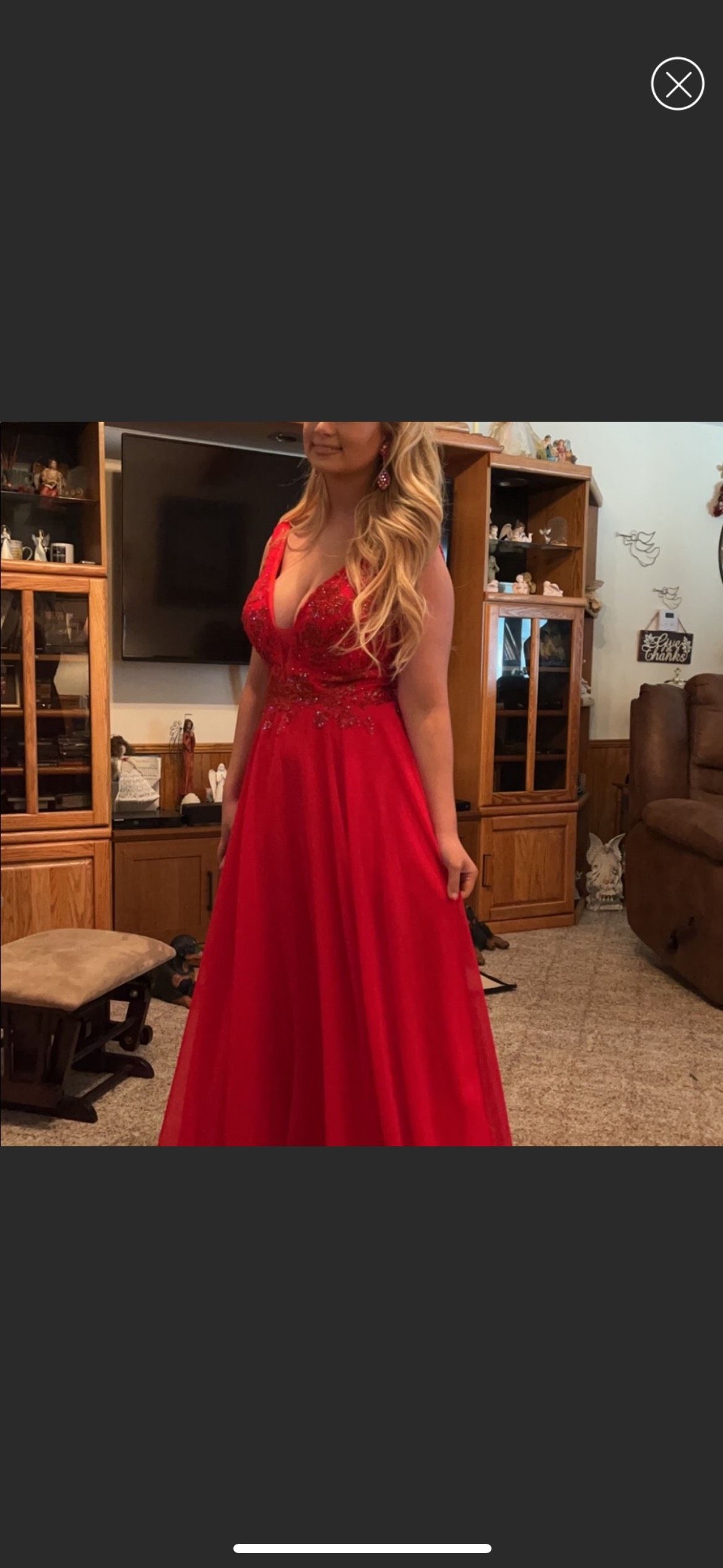 Size 8 Red Dress With Train on Queenly