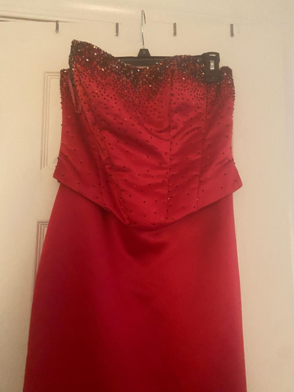 Size 10 Prom Red Floor Length Maxi on Queenly