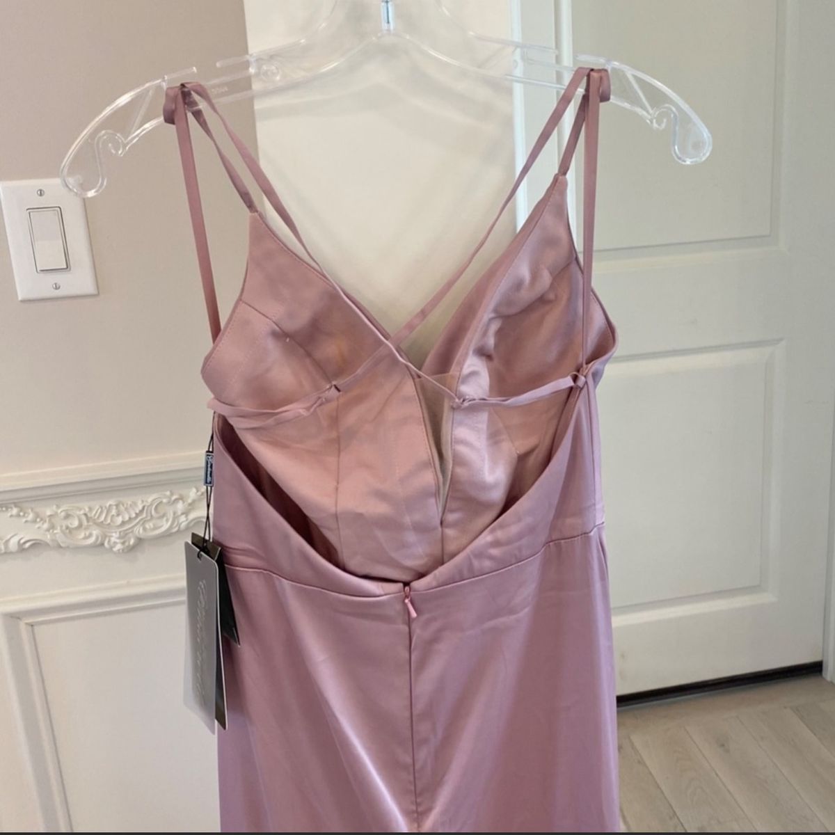 Size 4 Prom Satin Light Pink Side Slit Dress on Queenly