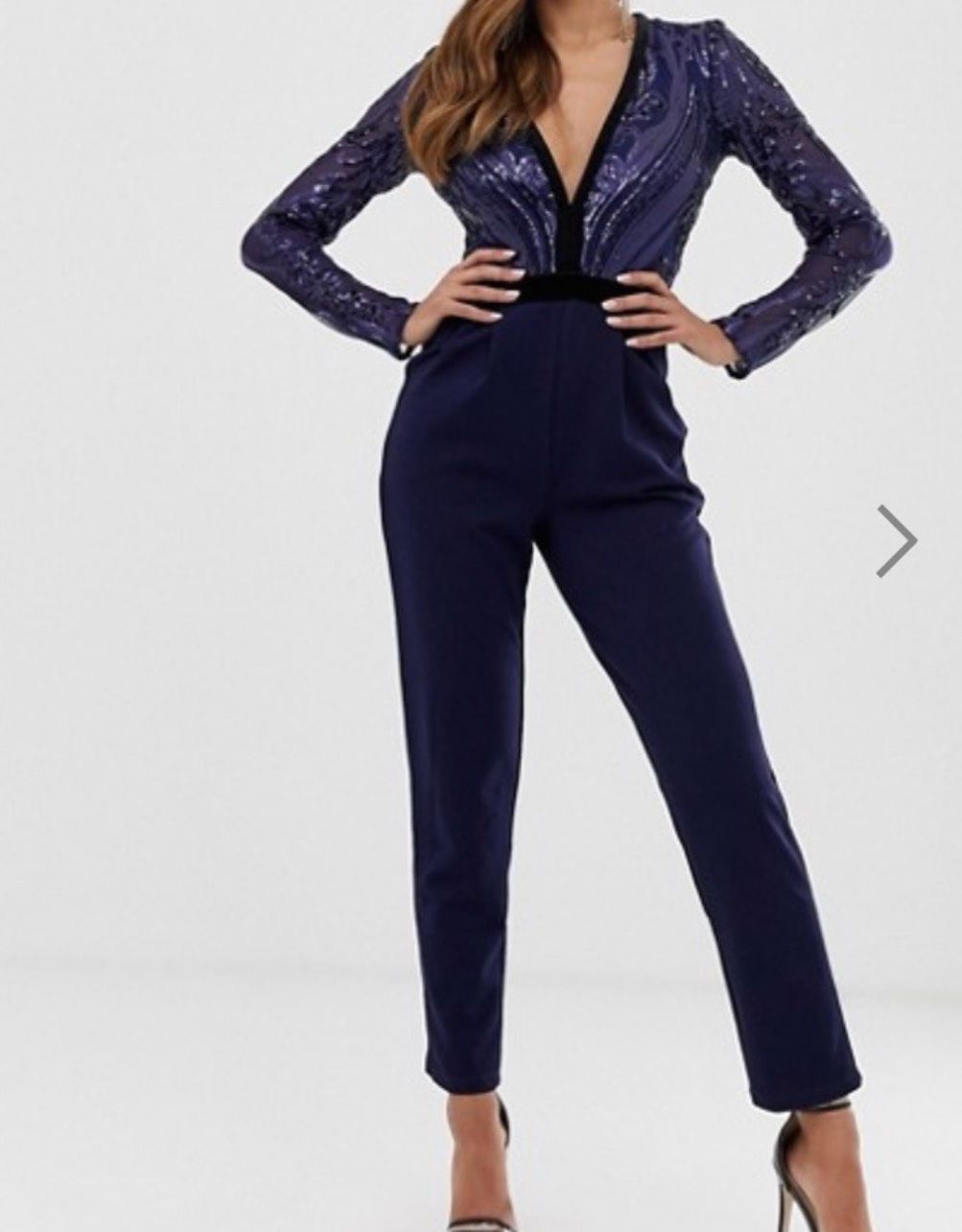 Size 4 Blue Formal Jumpsuit on Queenly
