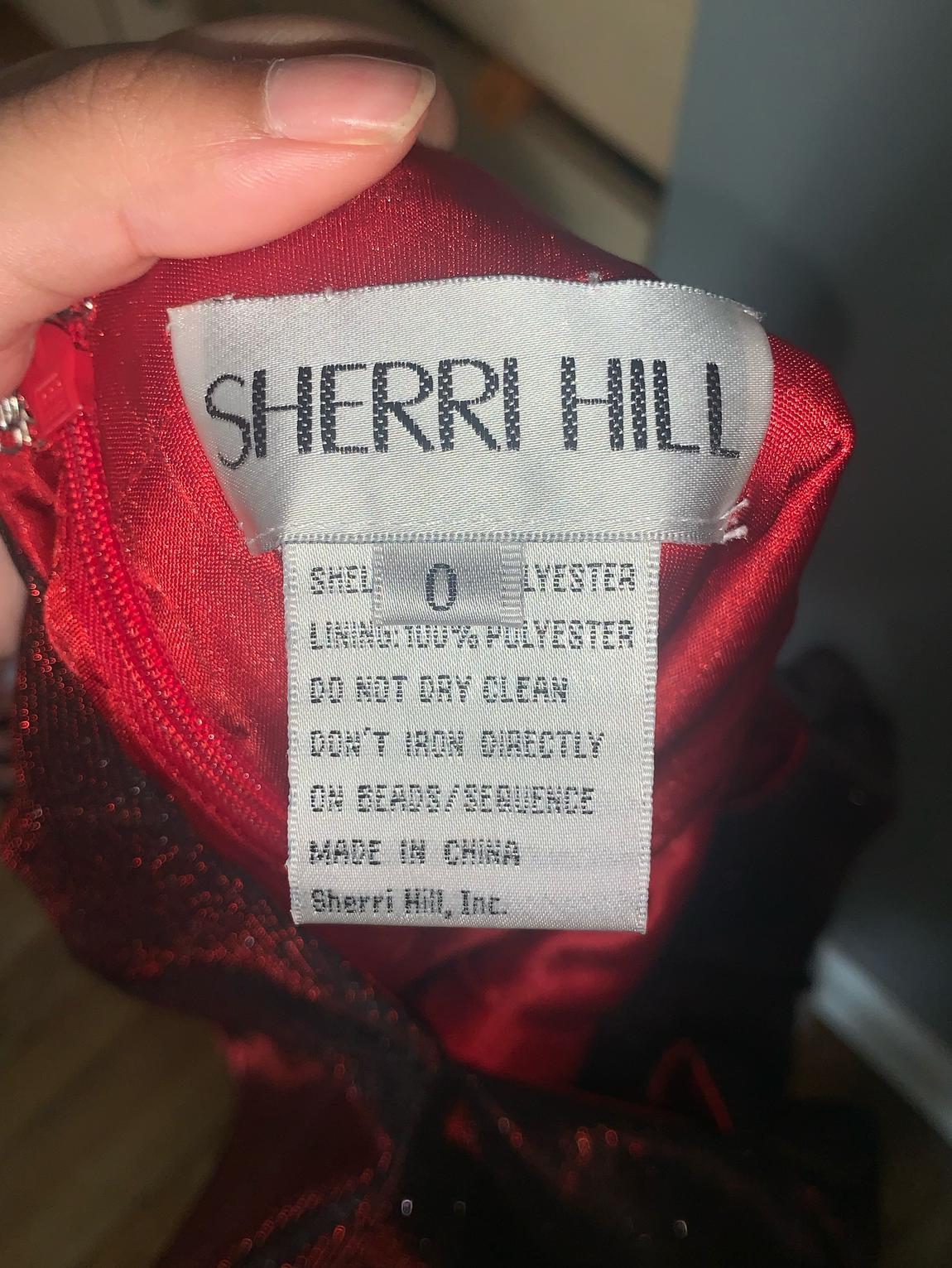 Sherri Hill Size 0 High Neck Burgundy Red Cocktail Dress on Queenly