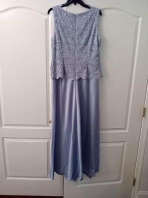 Size 12 Long Sleeve Lace Purple Floor Length Maxi on Queenly