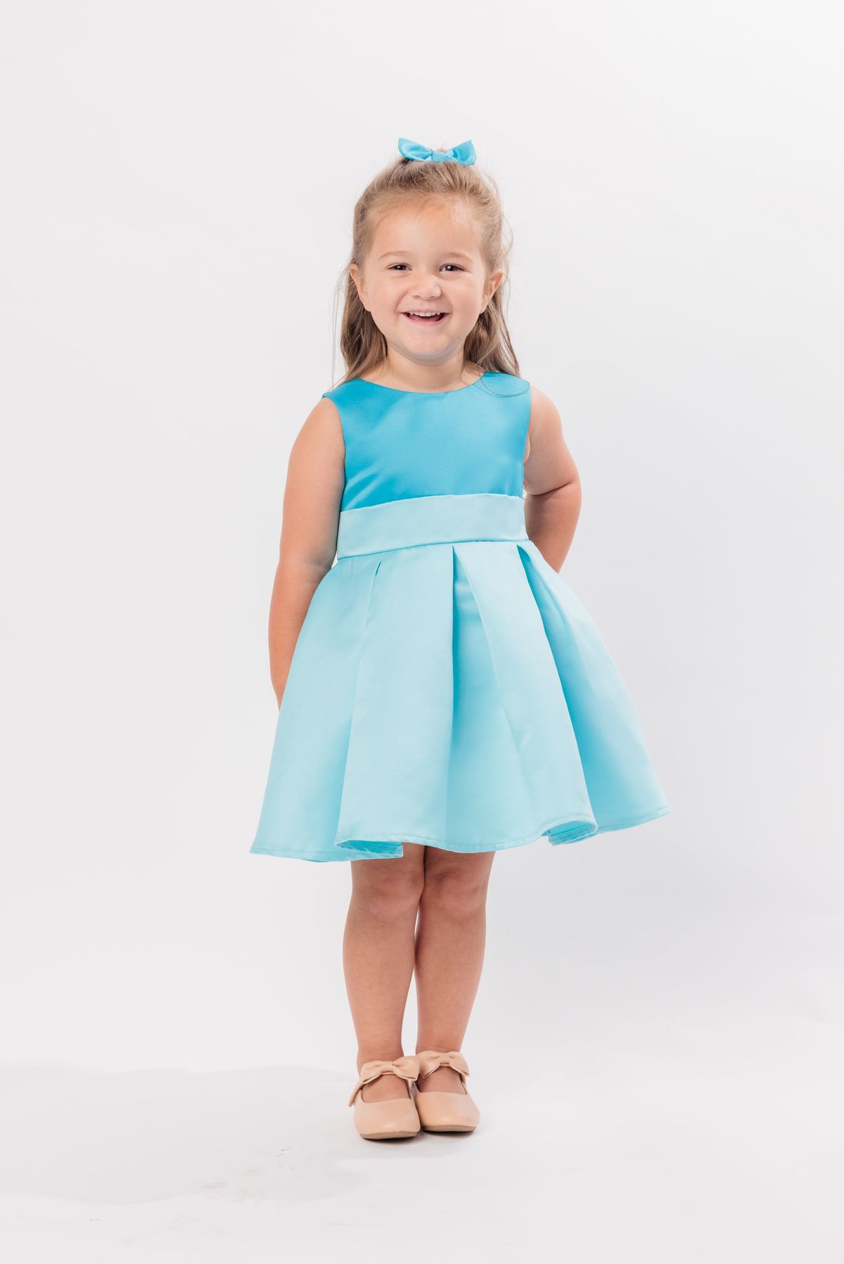 Anastasia Terskikh Girls Size 3 Pageant Interview Blue A-line Dress on Queenly