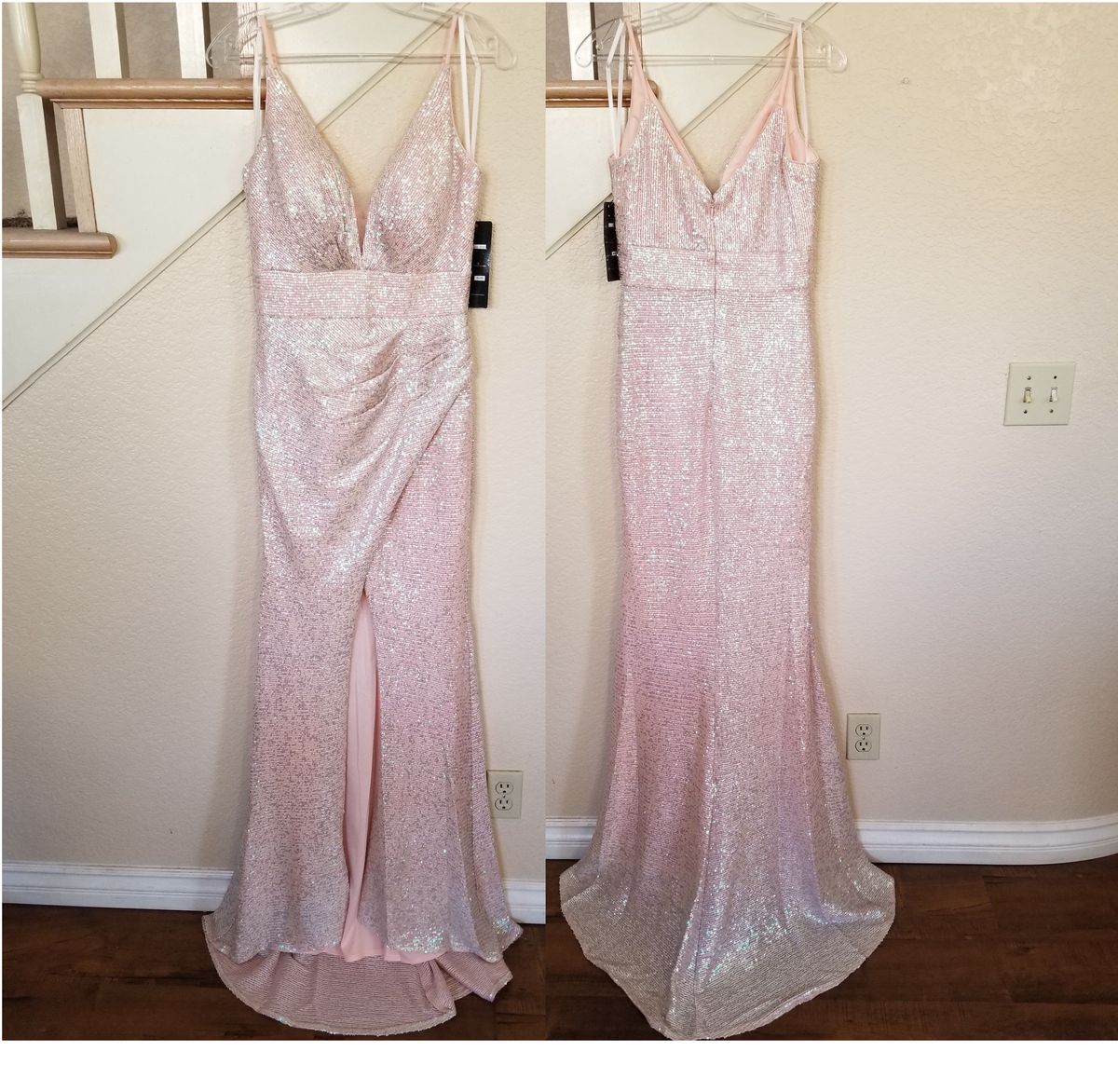 Cinderella Divine Size 2 Bridesmaid Light Pink Side Slit Dress on Queenly