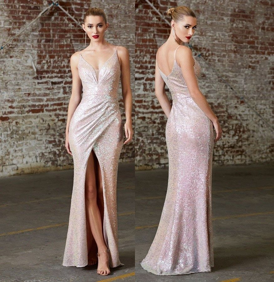 Cinderella Divine Size 2 Bridesmaid Light Pink Side Slit Dress on Queenly