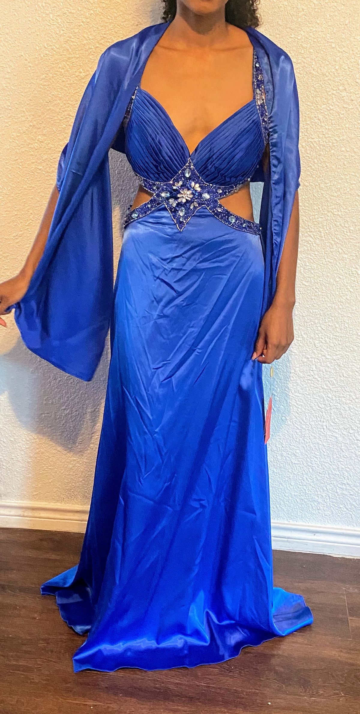 Dancing Queens Size 12 Prom Sequined Royal Blue Ball Gown on Queenly