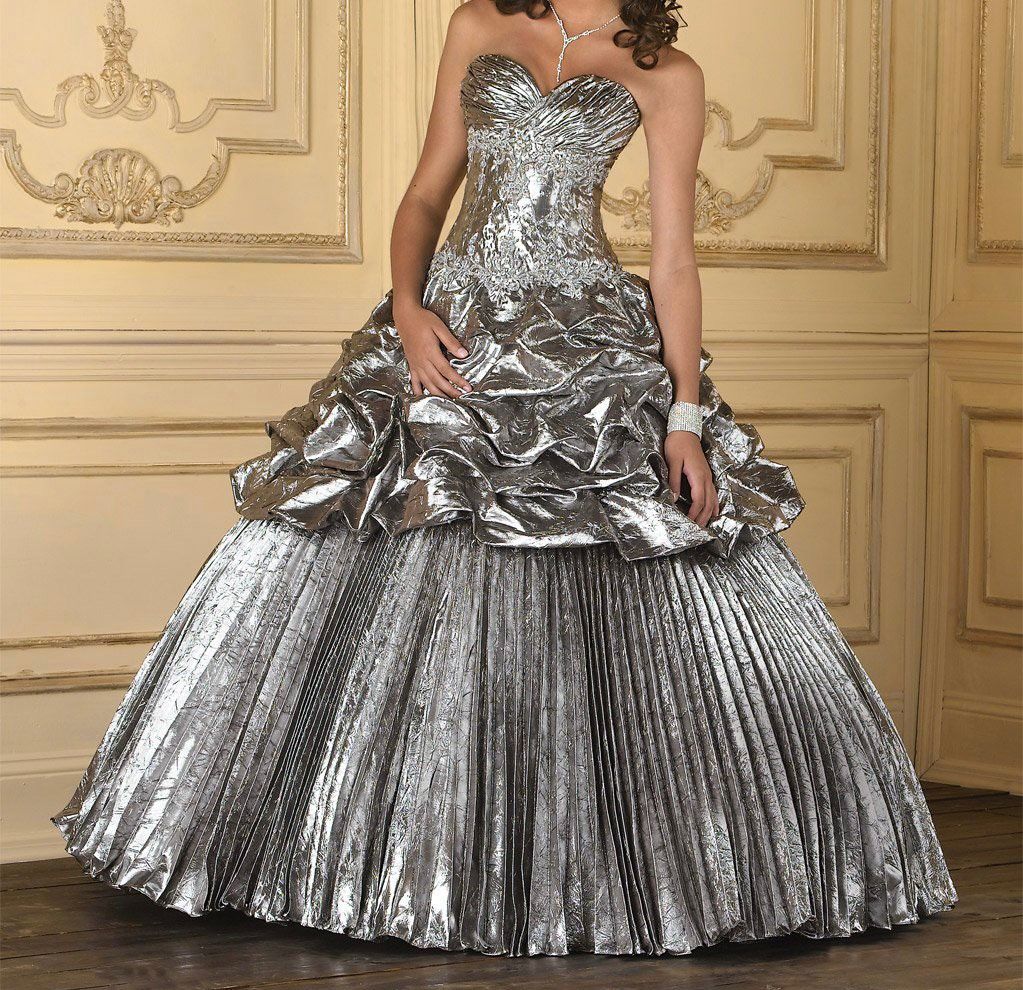 Private collection Size 8 Strapless Silver Ball Gown on Queenly