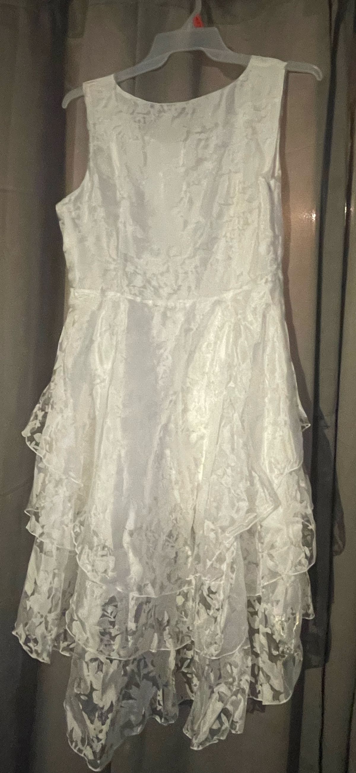 Girls Size 12 Lace White A-line Dress on Queenly