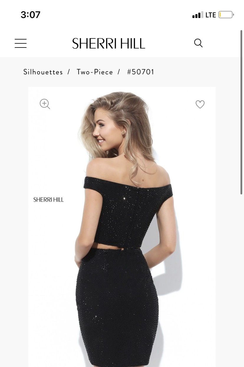 Sherri Hill Size 6 Off The Shoulder Black Cocktail Dress on Queenly