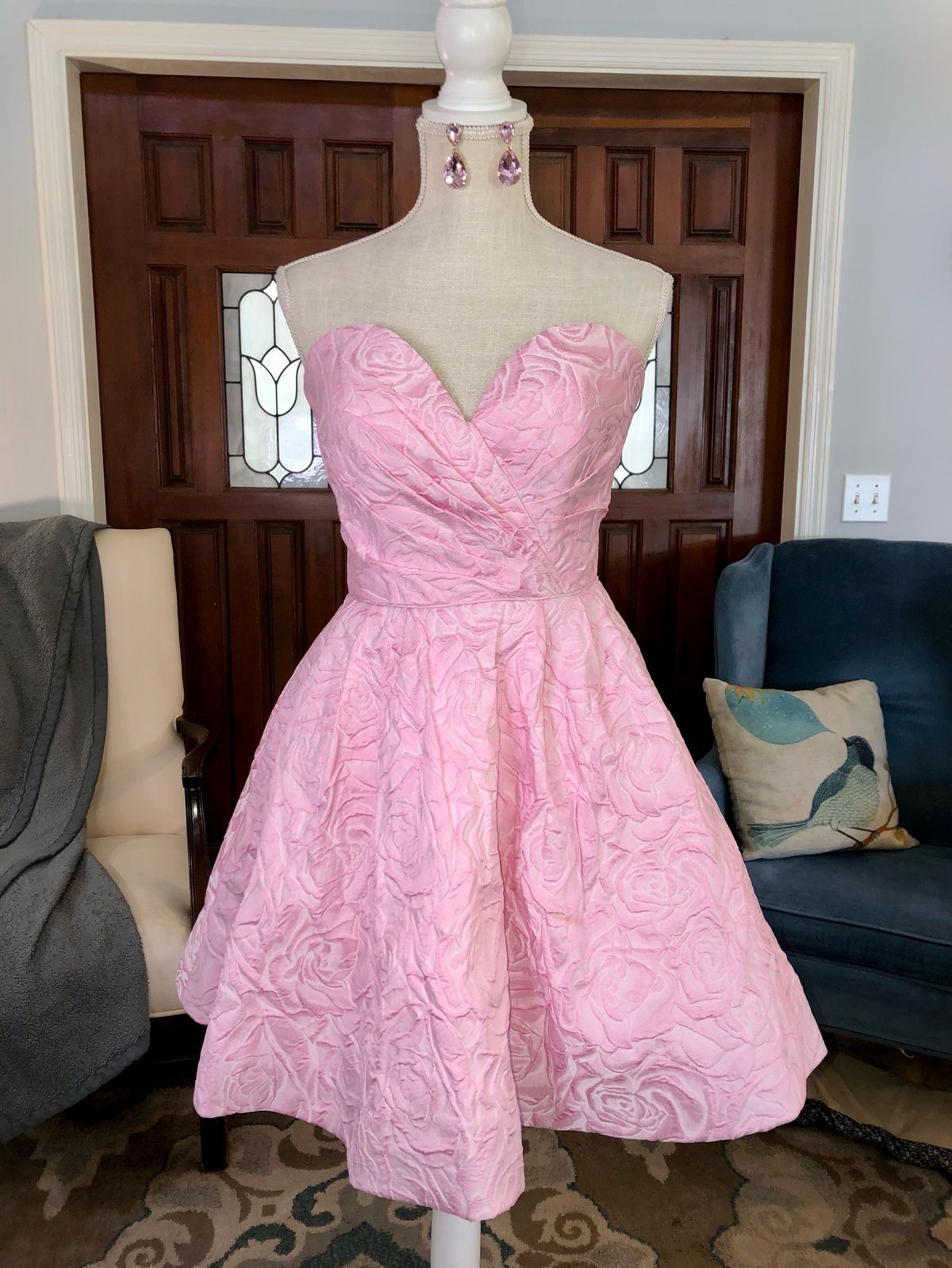 Sherri Hill Size 6 Homecoming Strapless Light Pink Cocktail Dress on Queenly