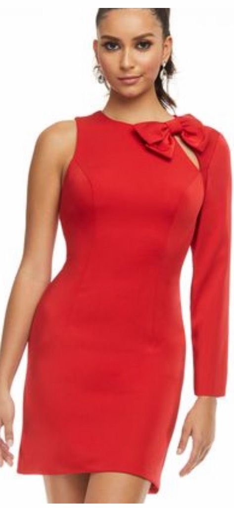 Ashley Lauren Size 6 Red Cocktail Dress on Queenly