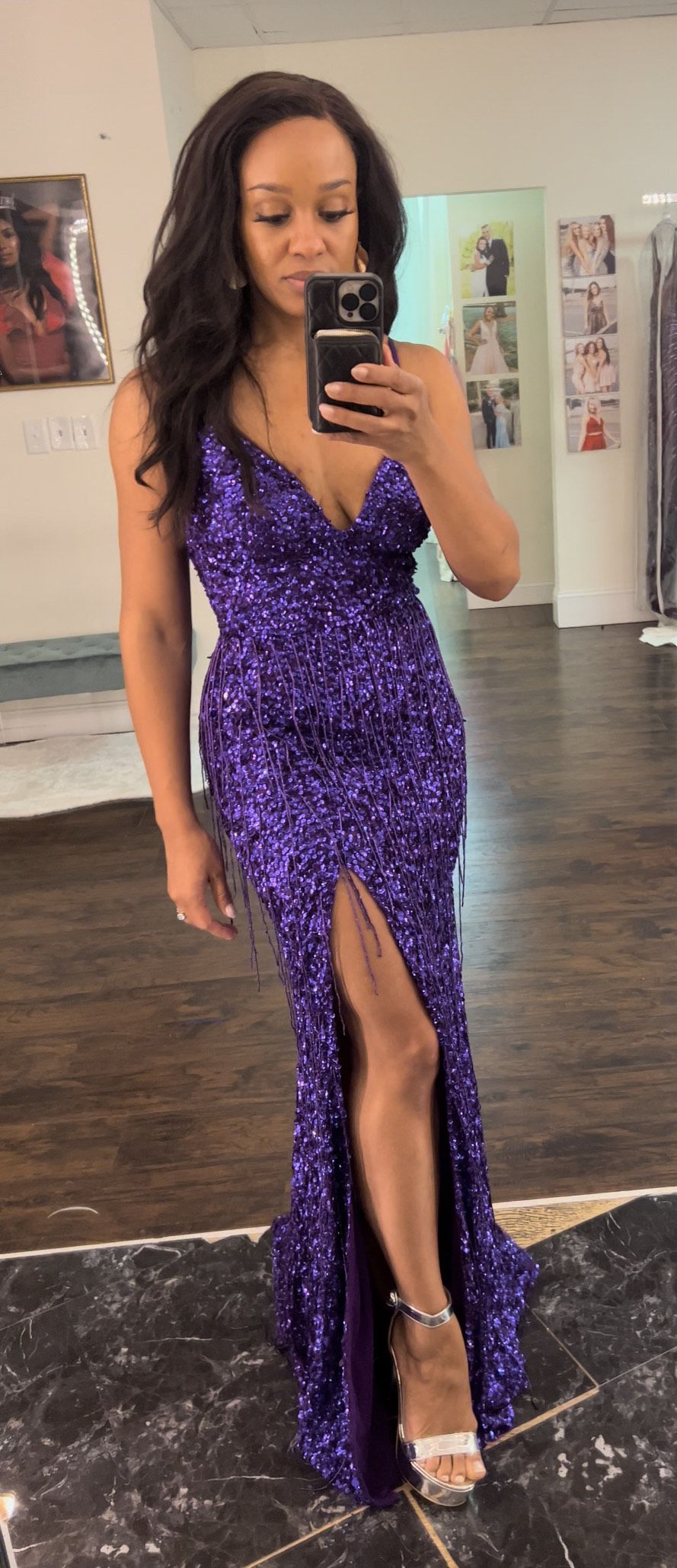Sherri Hill Size 4 Purple Side Slit Dress on Queenly
