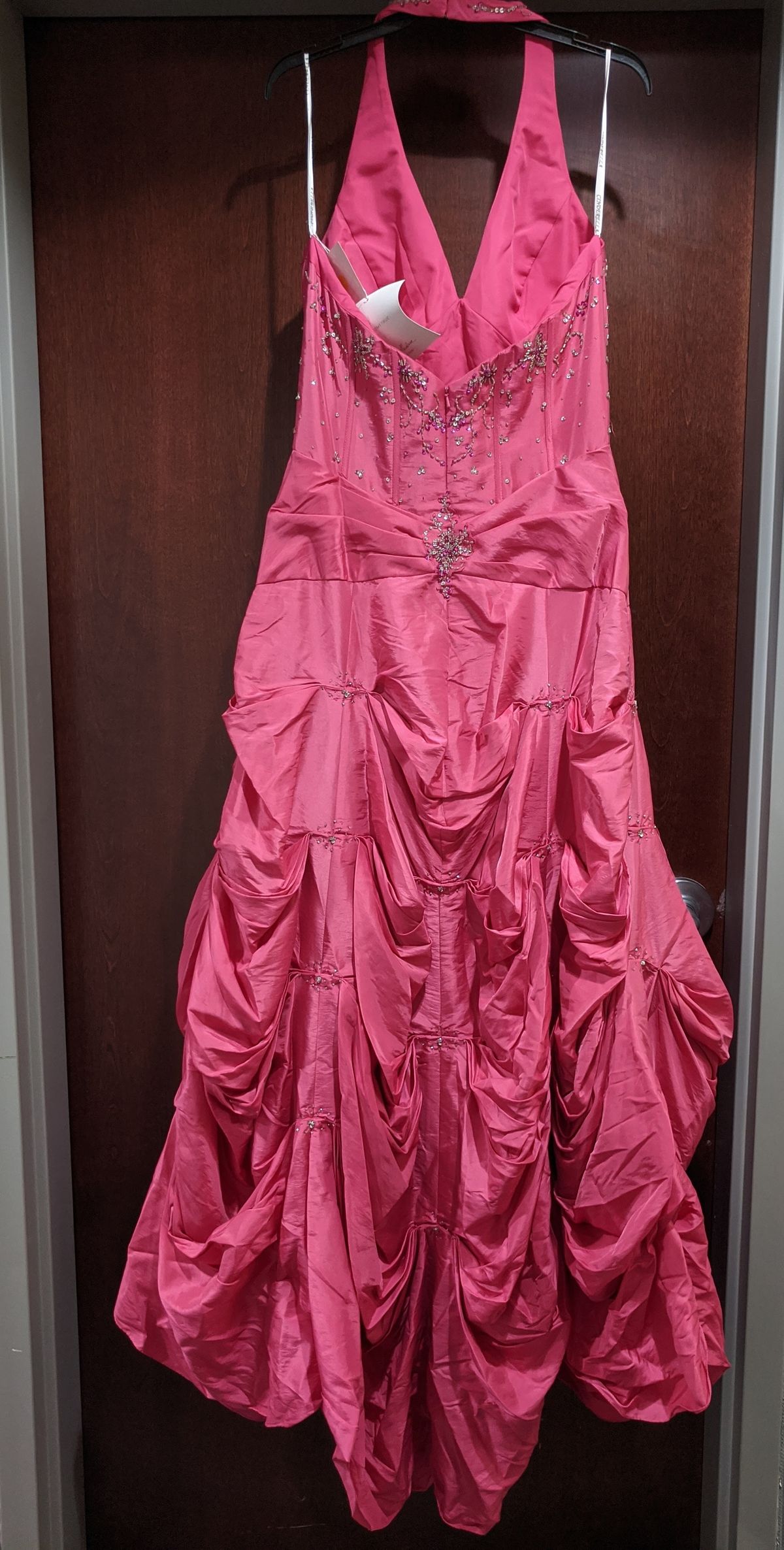 Style Cinderella MoriLee Plus Size 16 Prom Sequined Hot Pink Ball Gown on Queenly