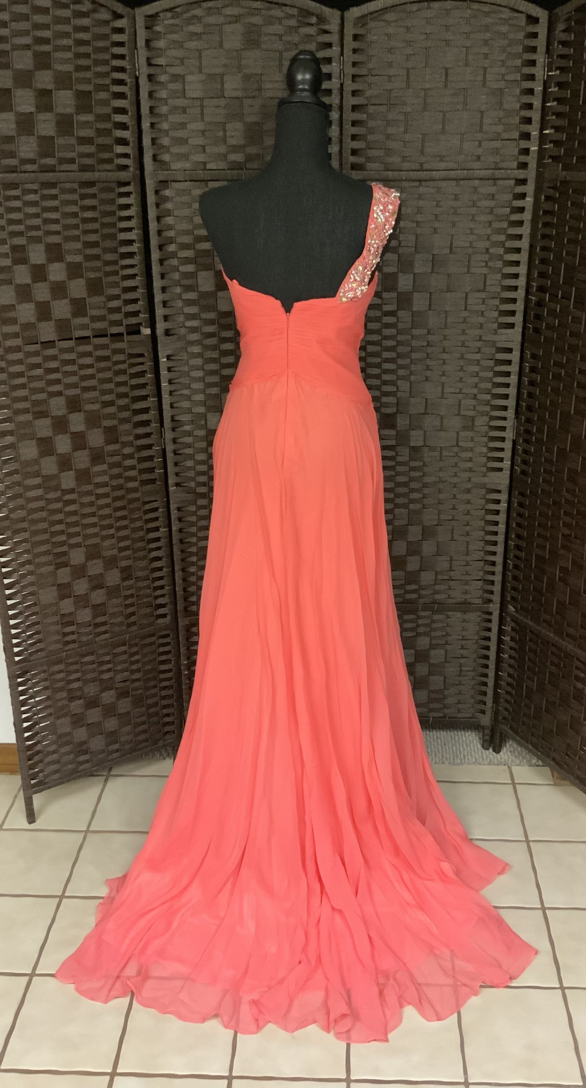 Size 4 Coral A-line Dress on Queenly