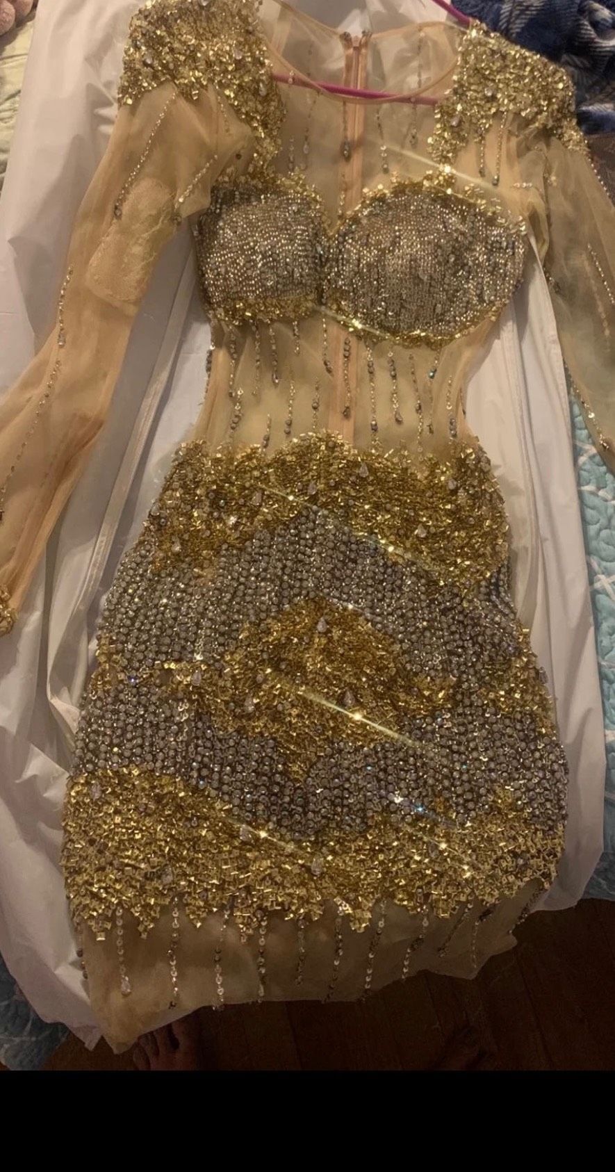 Jovani Size 0 Gold Cocktail Dress on Queenly