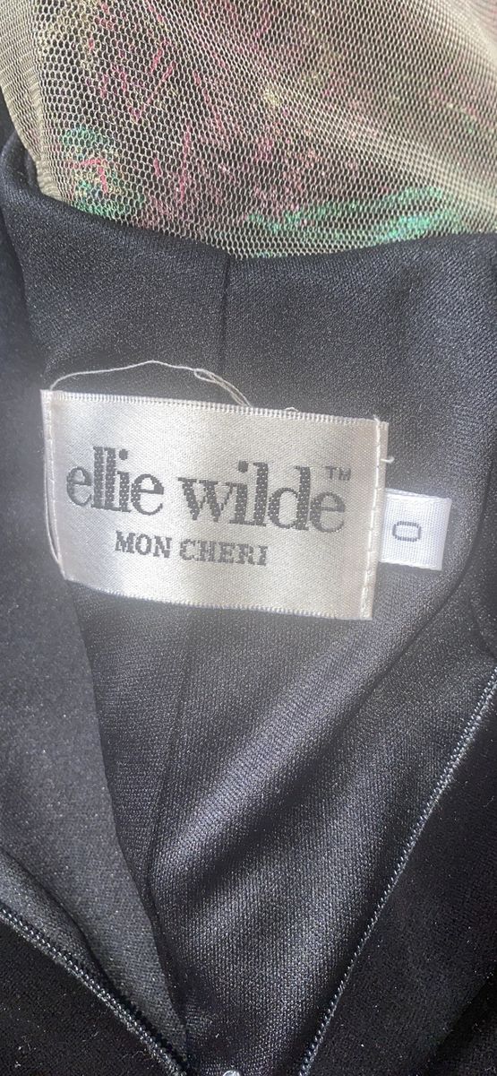 Ellie Wilde Size 0 Velvet Black Floor Length Maxi on Queenly