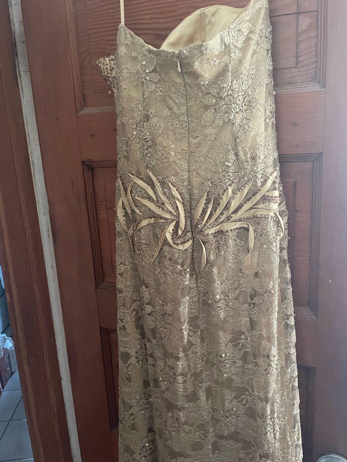 J&J USA Size 0 Gold Floor Length Maxi on Queenly
