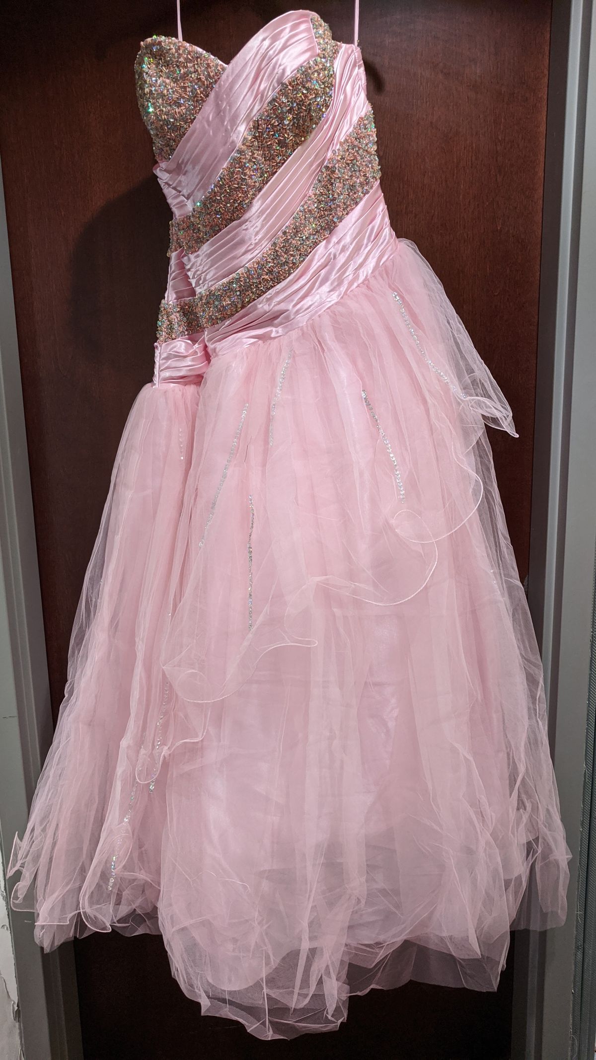 Style 4640 Antonio Castilli Plus Size 16 Prom Strapless Light Pink Ball Gown on Queenly