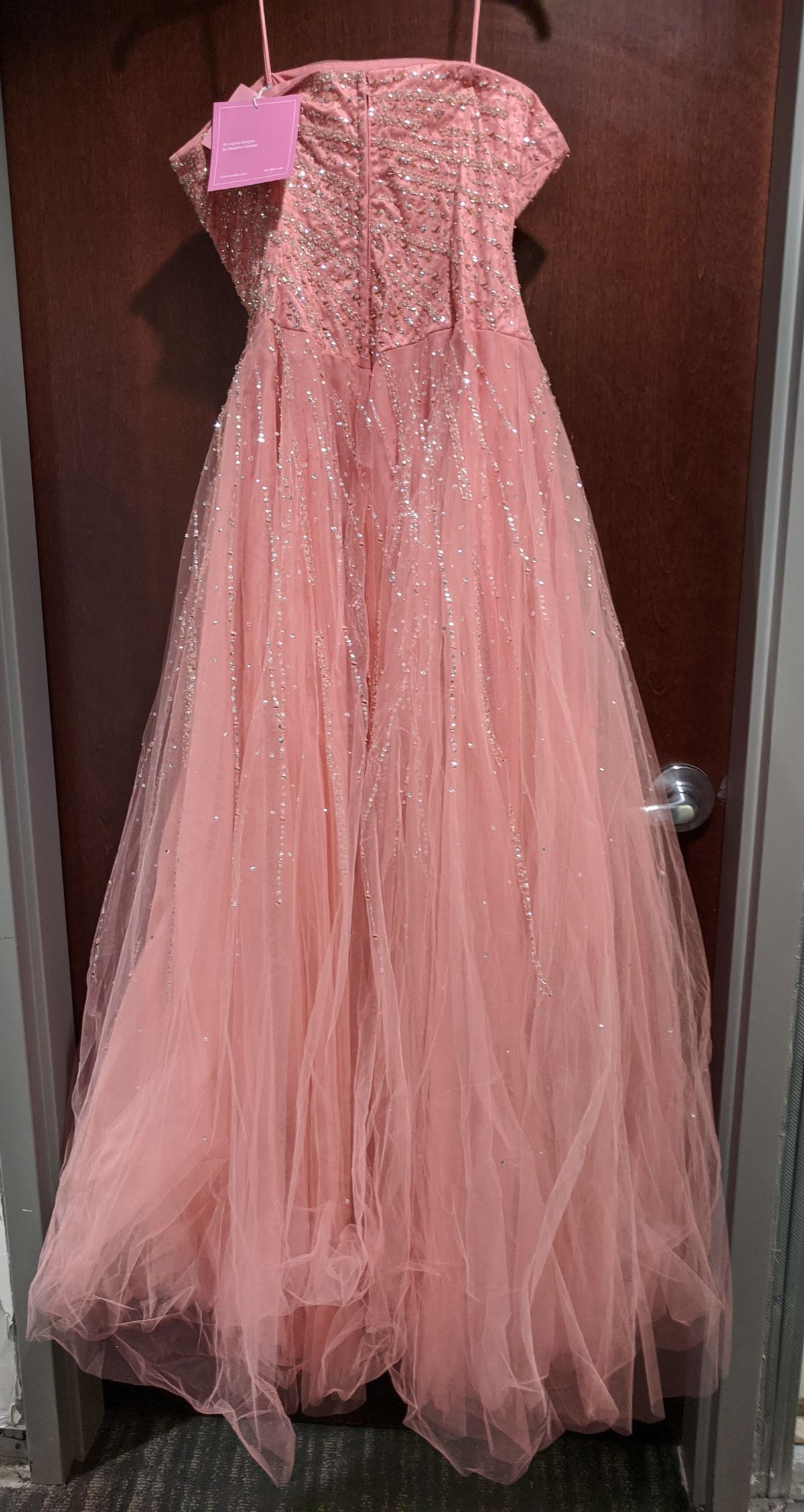 Style 6316 MoriLee Plus Size 16 Prom Coral A-line Dress on Queenly