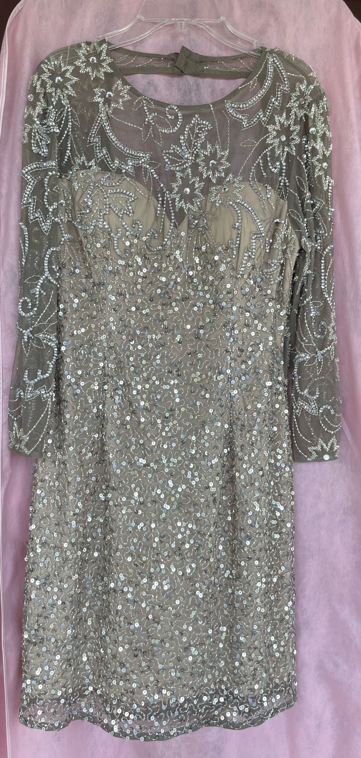 Size 10 Homecoming Sequined Nude Cocktail Dress on Queenly
